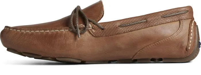 Men Davenport Deboss Leather 1Eye Driver Tan Sperry Boots