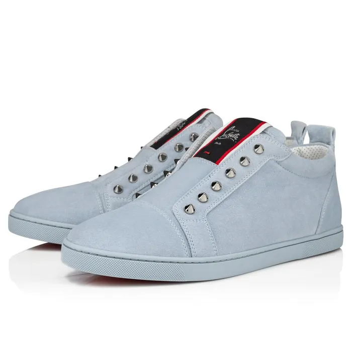 Men FAV Fique A Vontade Sneakers 8211 Veau Velours 8211 Paseo Blue Christian Louboutin Low Top Sneakers