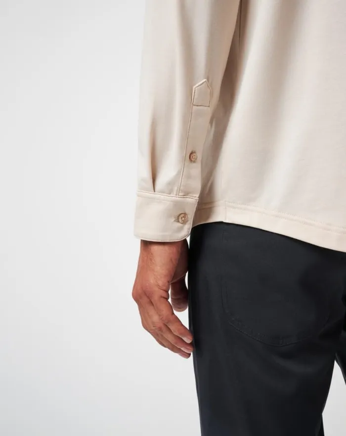 Men FEATHERWEIGHT LONG SLEEVE POLO Italian Sand TravisMathew Polos