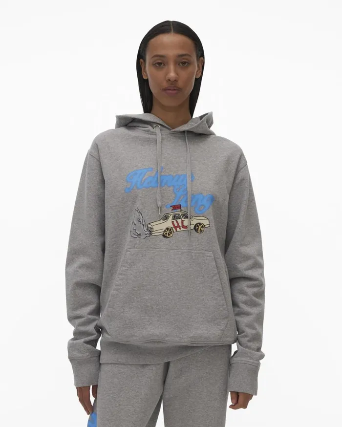 Men HL Taxi Hoodie Vapor Heather Helmut Lang Sweatshirts