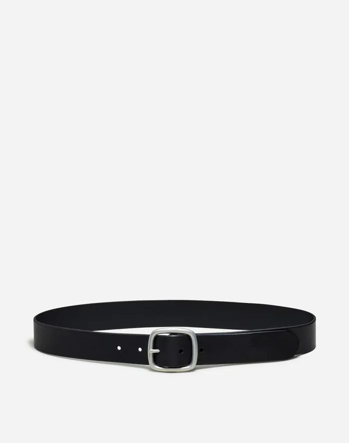 Men Leather CenterBar Belt True Black Madewell Belts