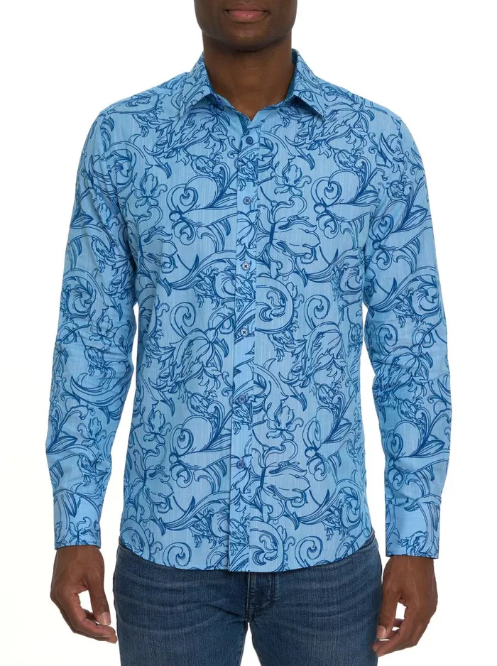 Men Robert Graham Long Sleeve Button Down Shirts ROYALTON LONG SLEEVE BUTTON DOWN SHIRT SAPPHIRE