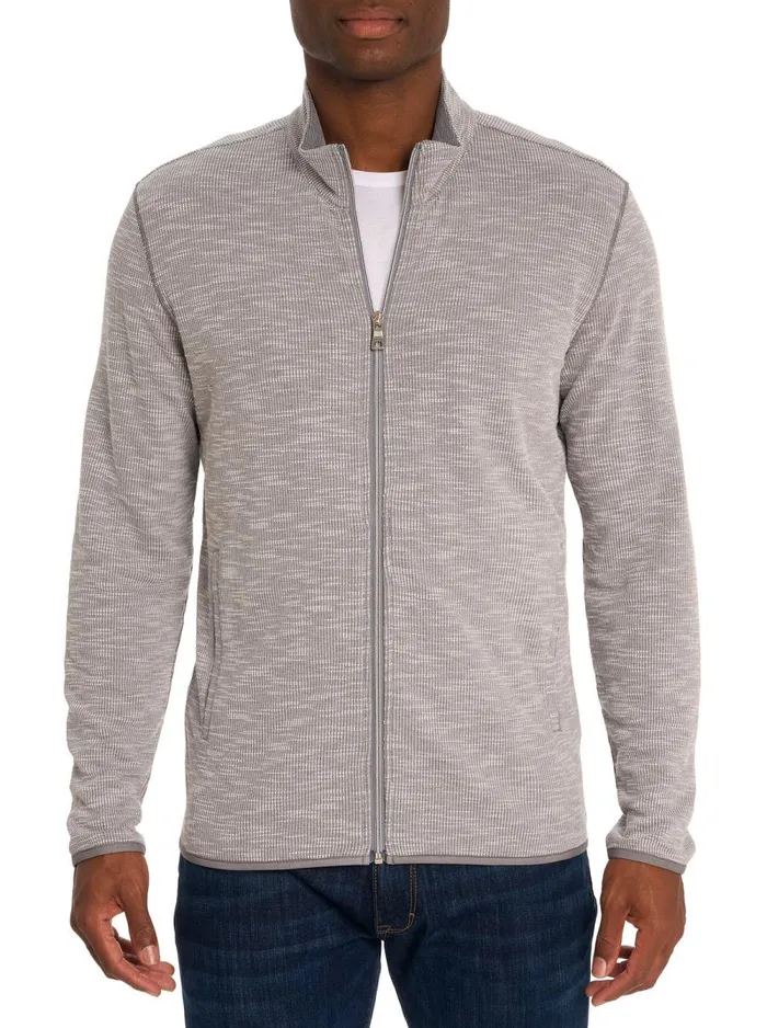 Men Robert Graham Sweaters and Knits KOBRA FULL ZIP LONG SLEEVE KNIT LIGHT GREY Men Robert Graham Sweaters and Knits KOBRA FULL ZIP LONG SLEEVE KNIT LIGHT GREY