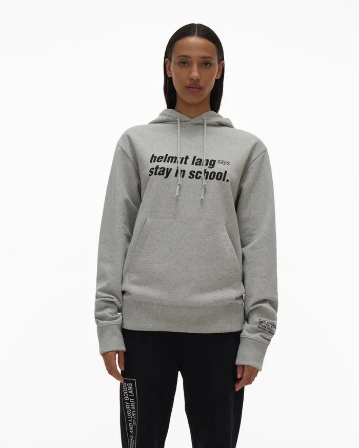 Men School Hoodie Vapor Heather Helmut Lang Sweatshirts