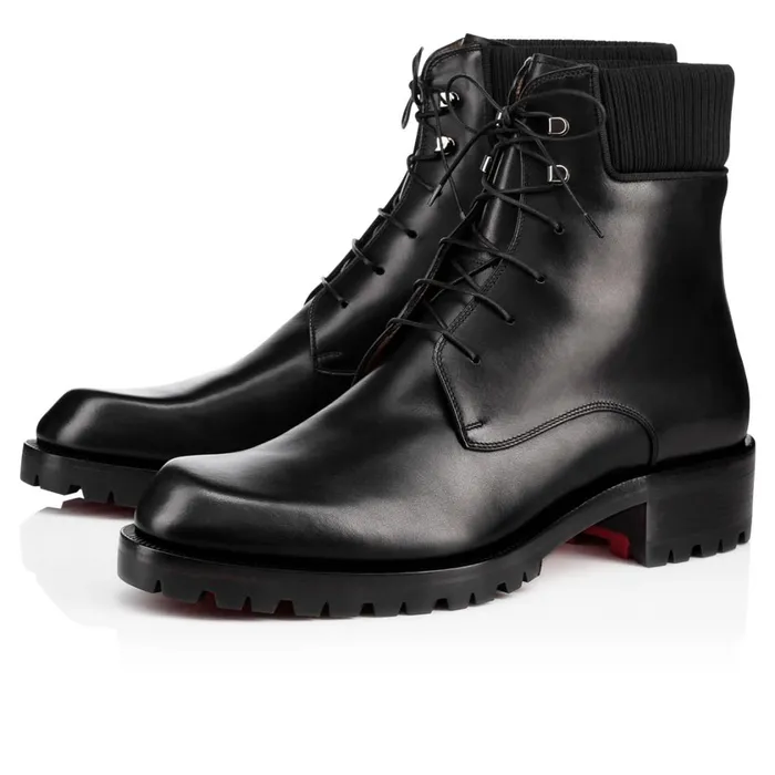 Men Trapman Ankle Boots 8211 Calf Leather 8211 Black Black Christian Louboutin Ankle Boots