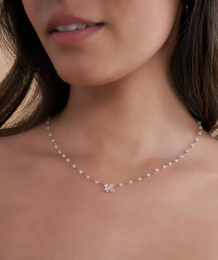 Necklaces Women Olivia Burton Dogwood Rose Gold Plated Beaded Charm Necklace