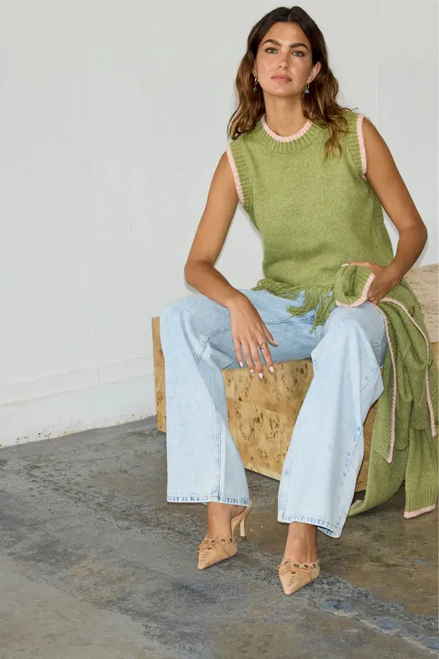 Never Fully Dressed Knitwear Olive Knit Tank Top 8211 Women