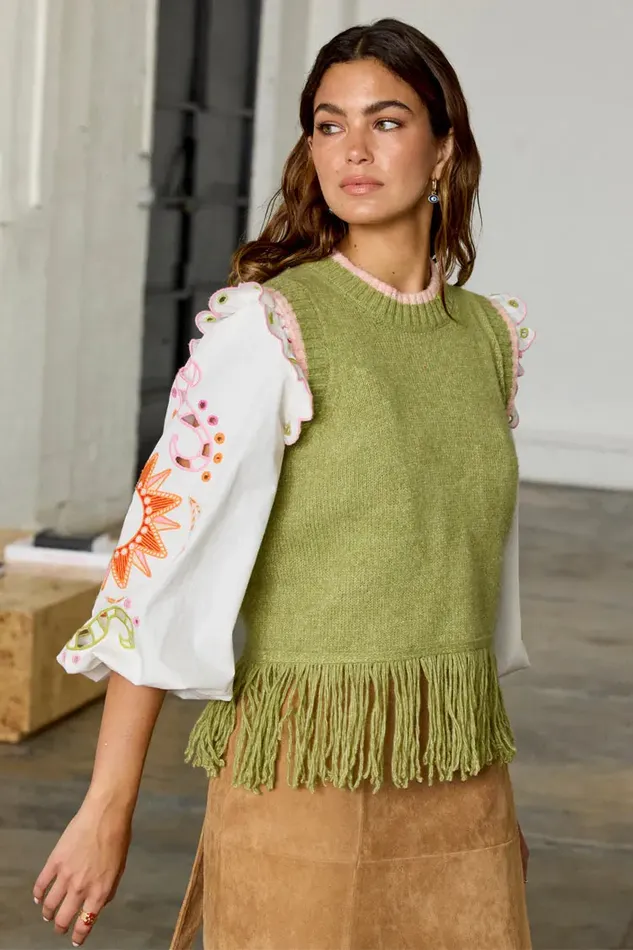 Never Fully Dressed Knitwear Olive Knit Tank Top 8211 Women