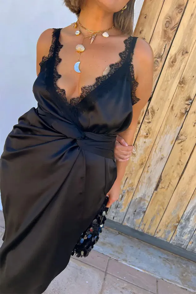 Never Fully Dressed Summer Somewhere Black Meela Lace Trim Dress 8211 Women