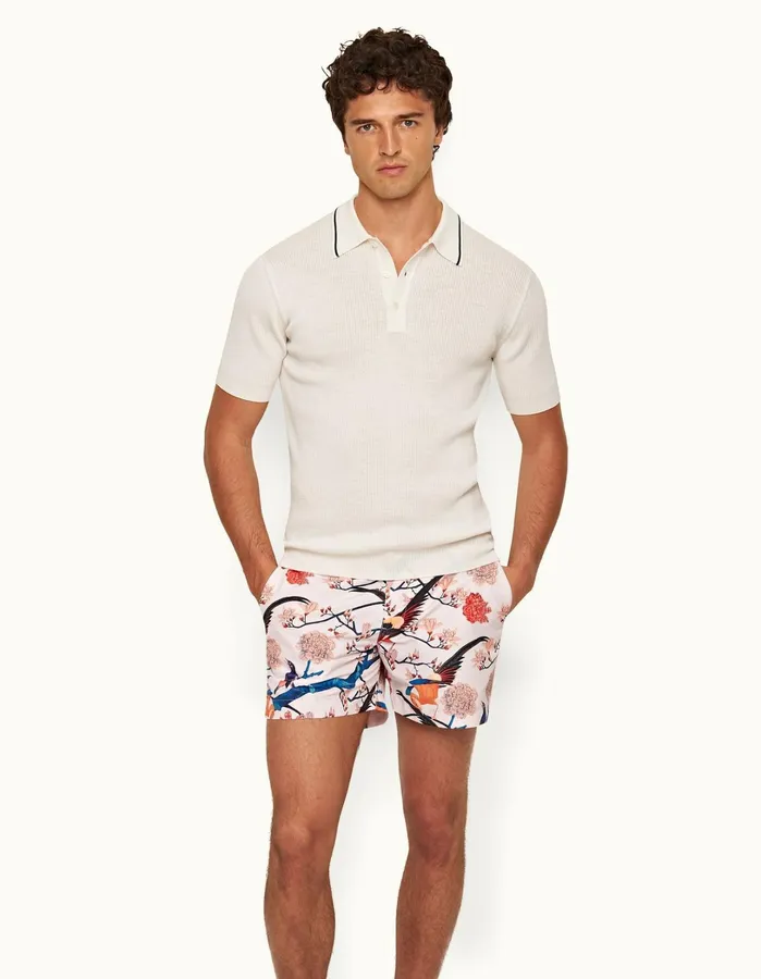 Orlebar Brown Polo Shirts Men Maranon Merino White Sand