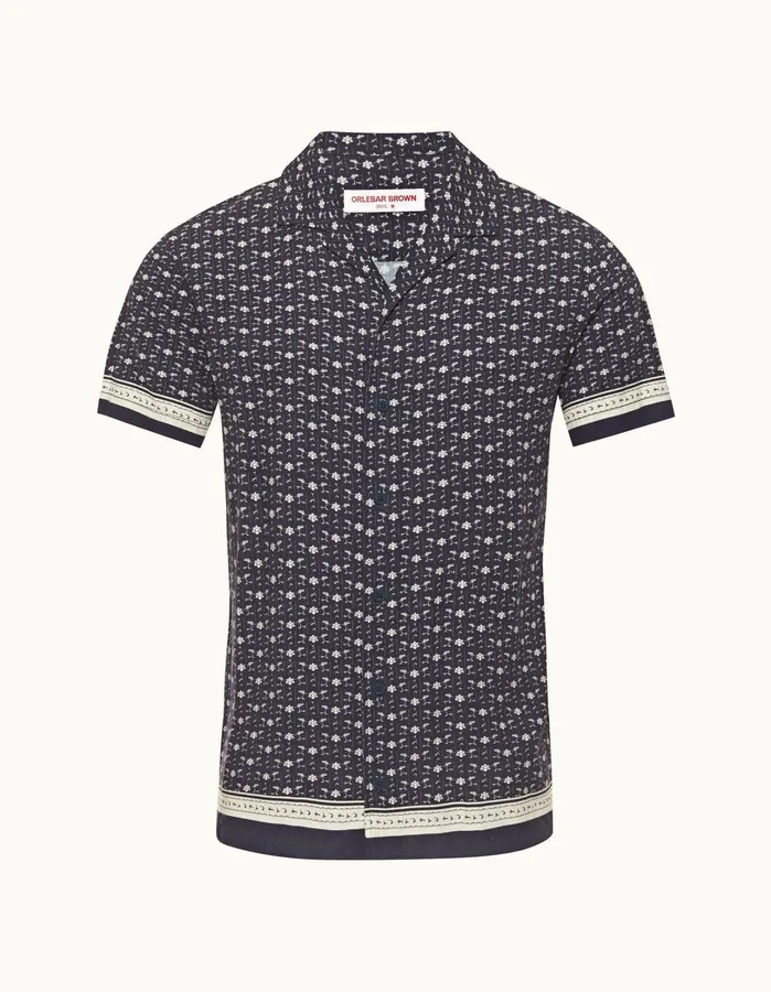 Orlebar Brown Shirts Men Hibbert Dark Sapphiresea Mist