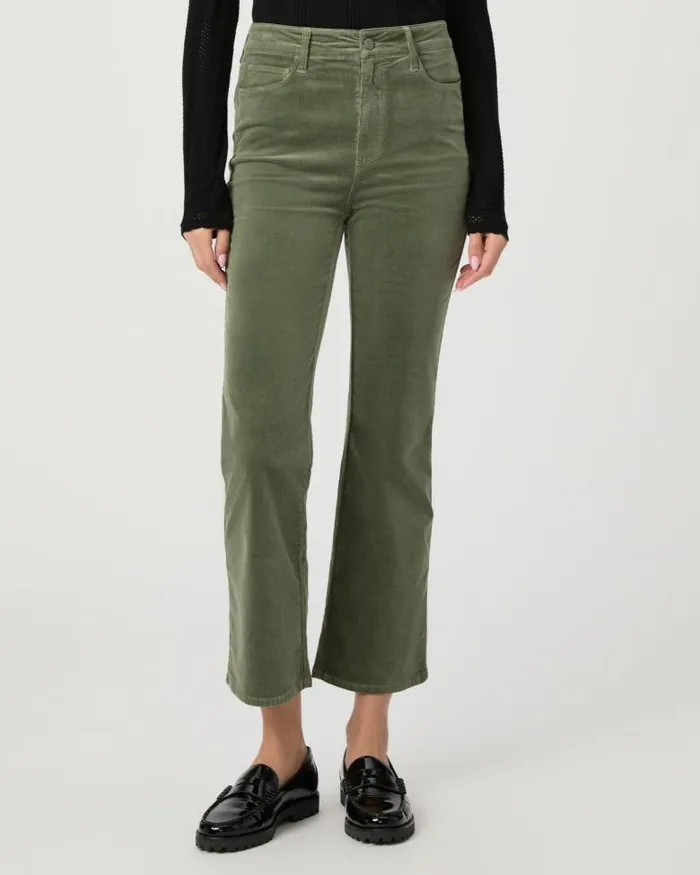 Pants Women PAIGE Courtney Flare Pant 8211 Aloe Corduroy Pants Women PAIGE Courtney Flare Pant 8211 Aloe Corduroy