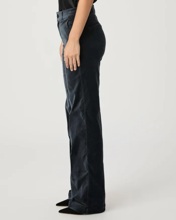 Pants Women PAIGE Sasha Wide Leg Pant 8211 Calico Blue Velvet Pants Women PAIGE Sasha Wide Leg Pant 8211 Calico Blue Velvet
