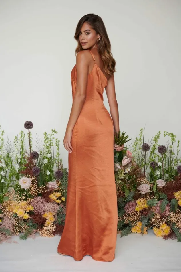 Pretty Lavish Bridesmaid Dresses Women Amelia Maxi Bridesmaid Dress Copper