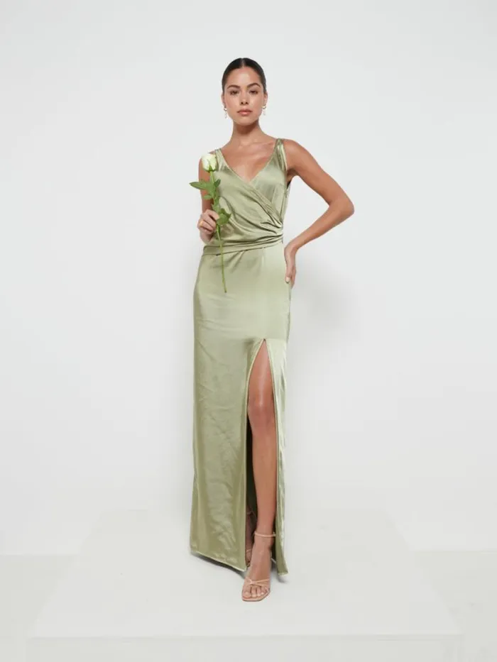 Pretty Lavish Bridesmaid Dresses Women Esmee Wrap Maxi Bridesmaid Dress Olive Pretty Lavish Bridesmaid Dresses Women Esmee Wrap Maxi Bridesmaid Dress Olive