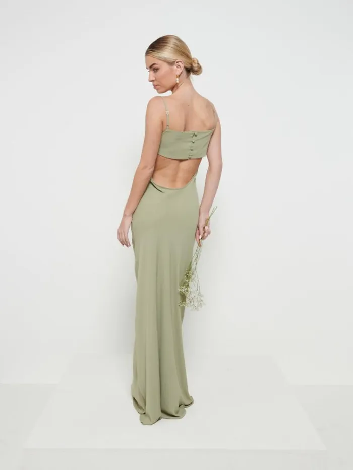 Pretty Lavish Bridesmaid Dresses Women Keisha Chiffon Maxi Bridesmaid Dress Olive