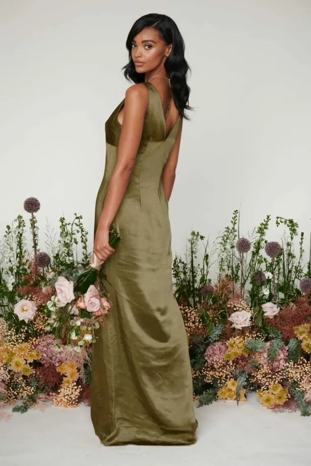 Pretty Lavish Bridesmaid Dresses Women Piper Maxi Bridesmaid Dress Dark Olive