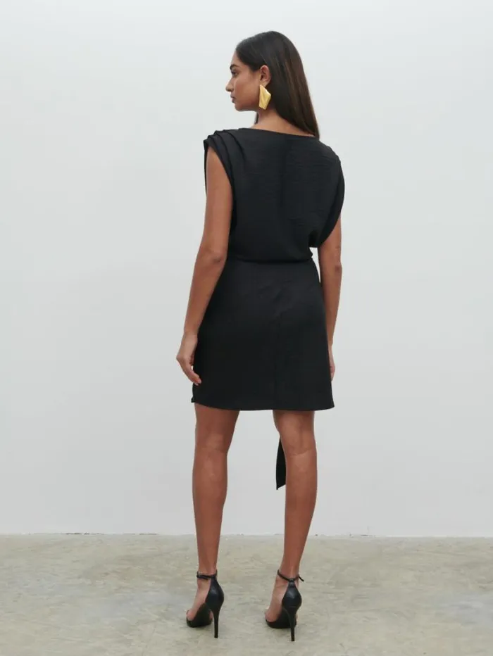 Pretty Lavish Dresses Women Dana Wrap Mini Dress Black