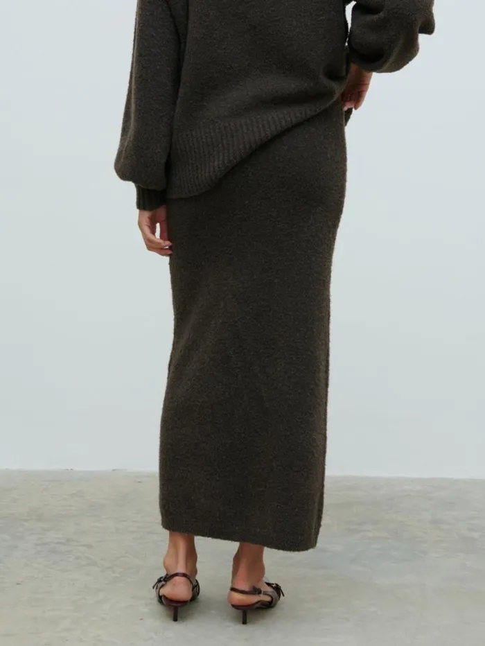 Pretty Lavish Knitwear Women Camille Midaxi Knit Skirt Brown