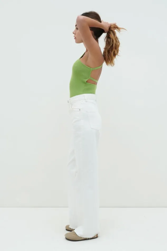 Pretty Lavish Knitwear Women Mckay One Shoulder Knit Top Green