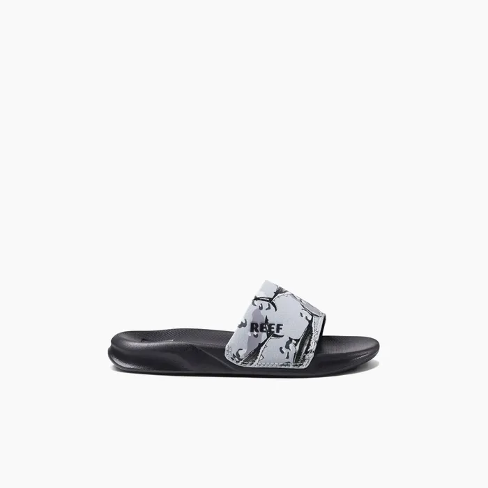 Reef Kids 58 Years One Slide Grey Camo Shark