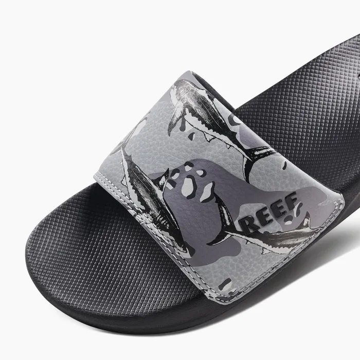 Reef Kids 58 Years One Slide Grey Camo Shark