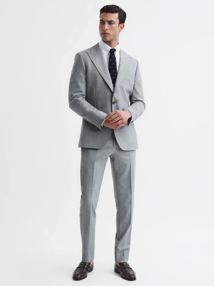Reiss Blazers Arrow Slim Fit Single Breasted Wool Blend Blazer Soft Grey 8211 Men