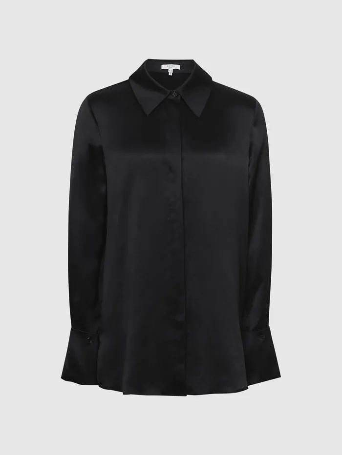 Reiss Blouses and Shirts Hailey Silk Shirt Black 8211 Women