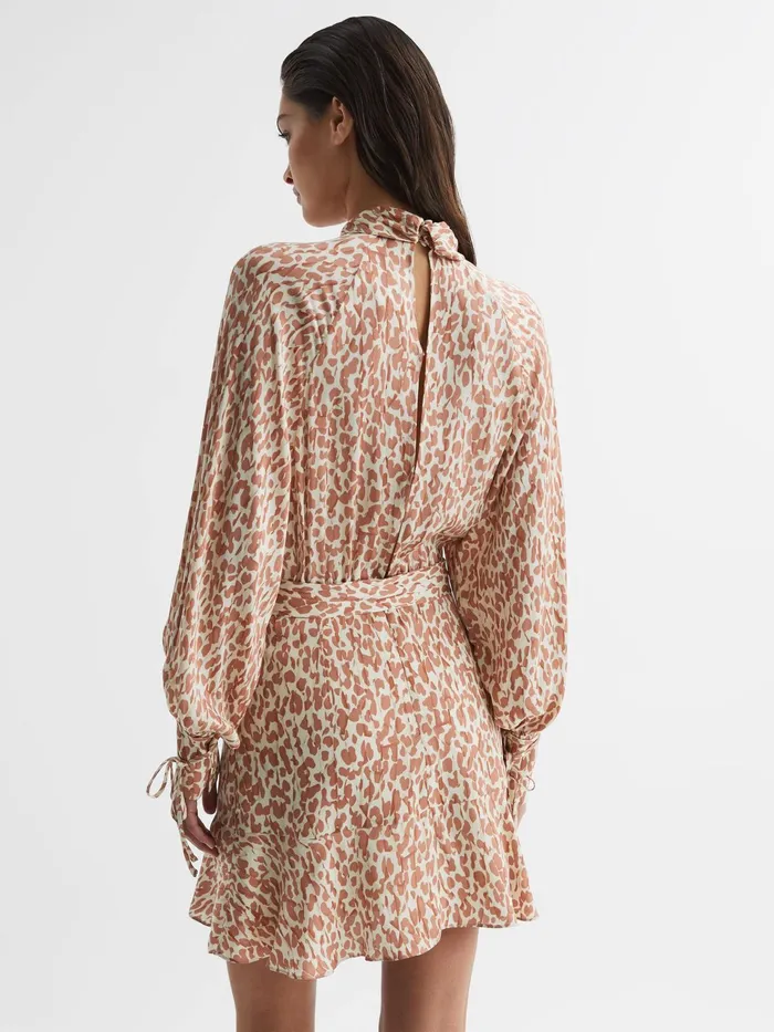 Reiss Dresses Teya Animal Print Mini Dress Neutral 8211 Women