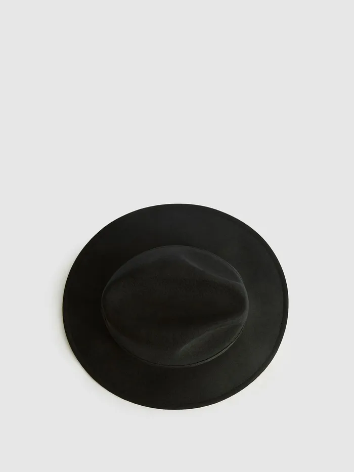 Reiss Scarves Hats and Gloves Ashbourne Wool Fedora Hat Black 8211 Women