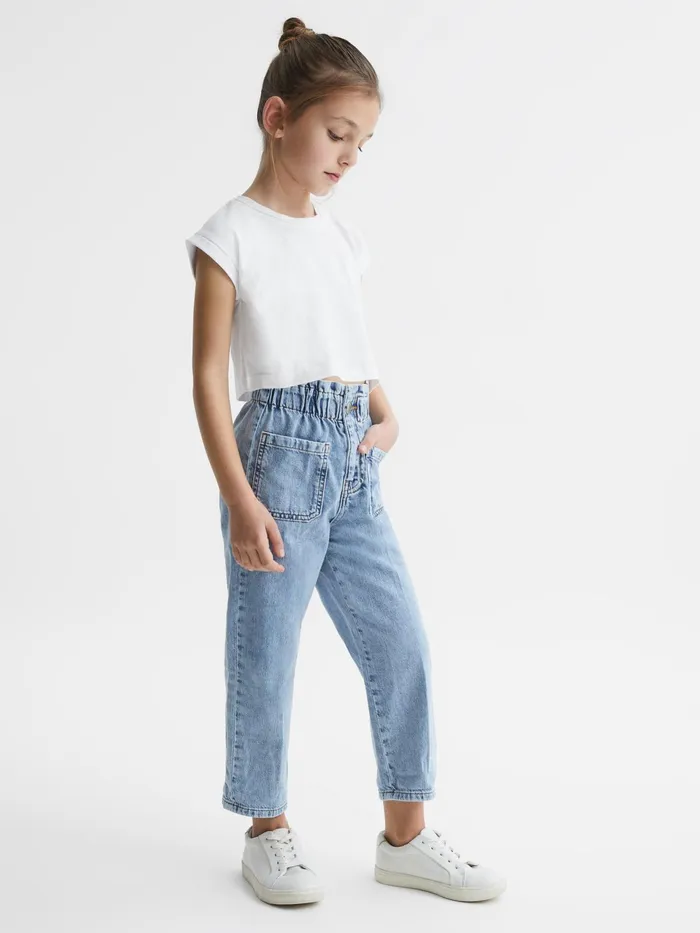 Reiss Tops and Tshirts Terry Cotton Crew Neck Cropped TShirt Pink 8211 Children Reiss Tops and Tshirts Terry Cotton Crew Neck Cropped TShirt Pink 8211 Children
