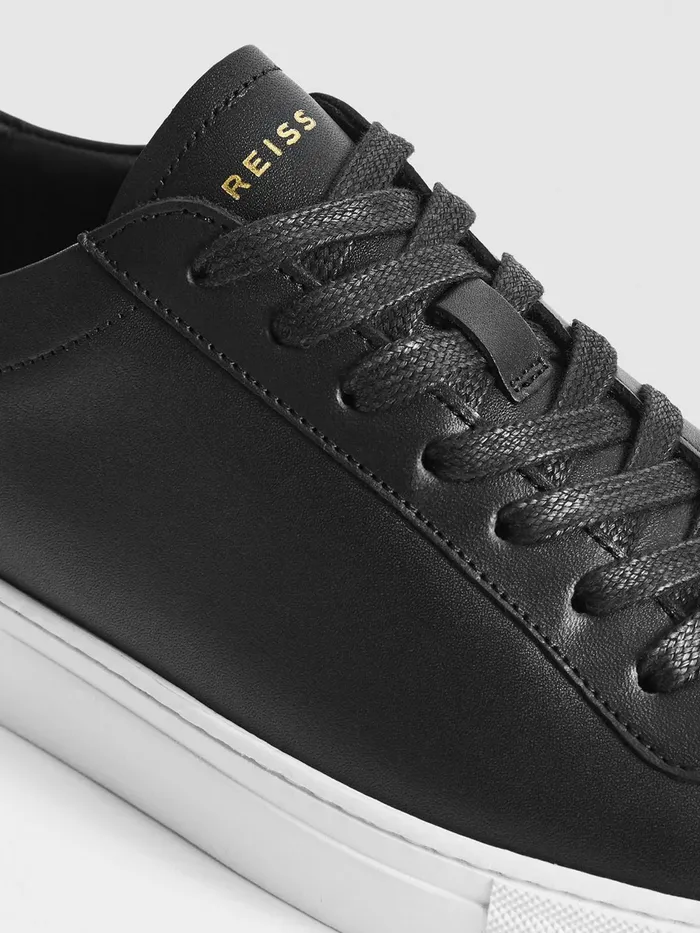 Reiss Trainers Finley Leather Trainers Black 8211 Men