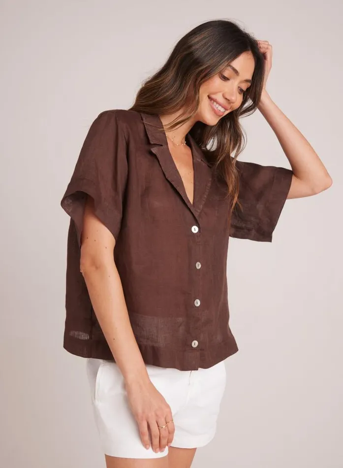 Short Sleeve Flowy Button Down 8211 Cocoa Cabana Women Bella Dahl Button Down