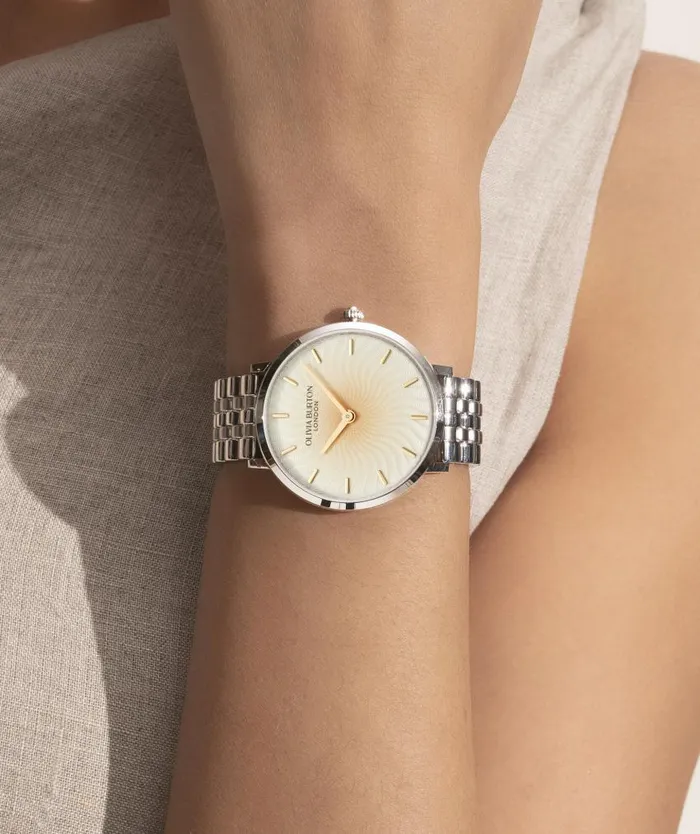 Signature Watches Women Olivia Burton 35mm Radiant Sun Ombre and Silver Bracelet Watch