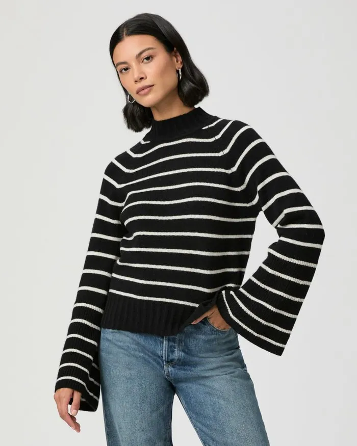 Sweaters and Sweatshirts Women PAIGE Laurel Sweater 8211 Black Multi Cashmere Sweaters and Sweatshirts Women PAIGE Laurel Sweater 8211 Black Multi Cashmere