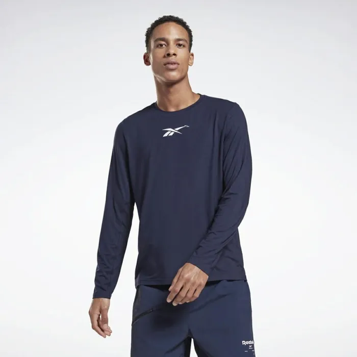 TShirts and Graphic Tees Mens Reebok ActivchillDreamBlend Long Sleeve Shirt Vector Navy TShirts and Graphic Tees Mens Reebok ActivchillDreamBlend Long Sleeve Shirt Vector Navy