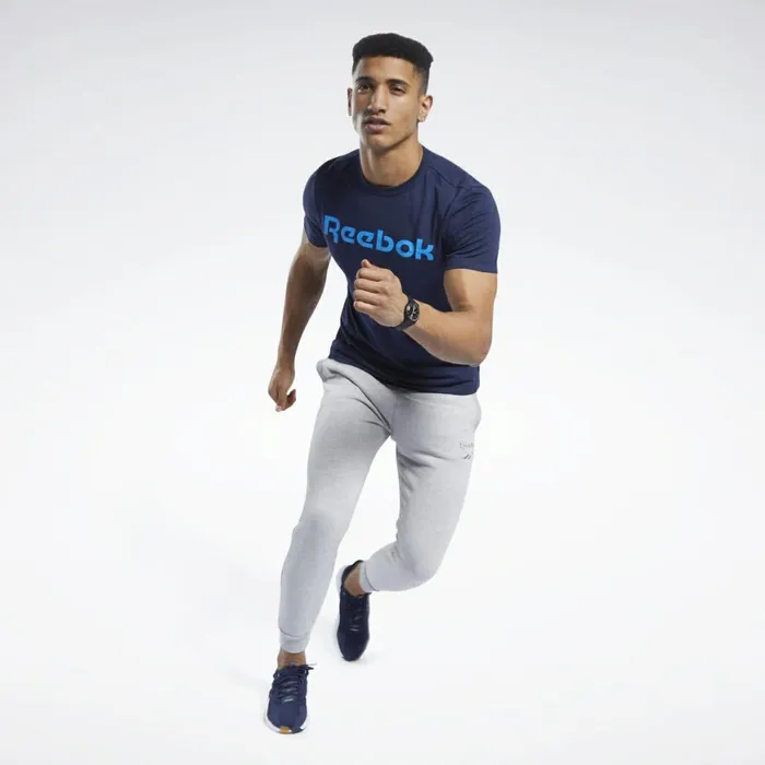TShirts and Graphic Tees Mens Reebok Graphic Series Linear Logo Tee Vector Navy