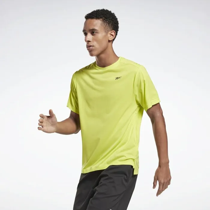 TShirts and Graphic Tees Mens Reebok United By Fitness Perforated TShirt Acid Yellow