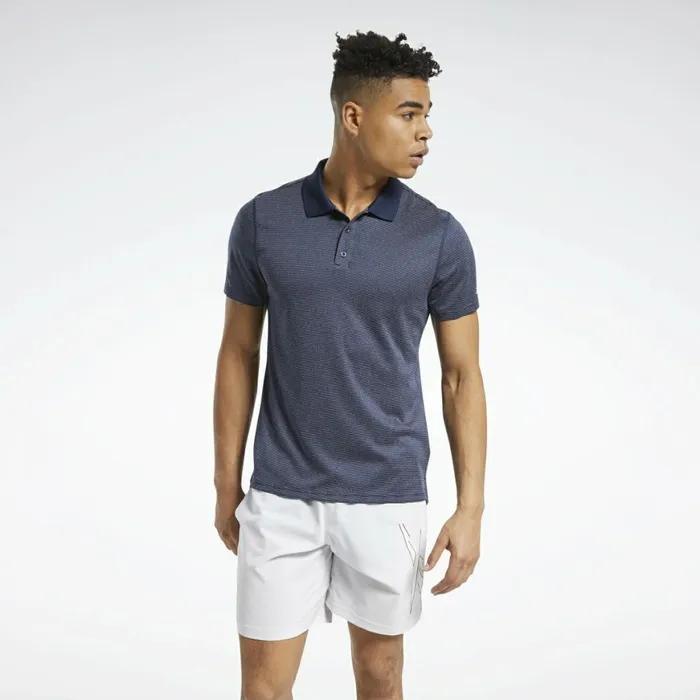 TShirts and Graphic Tees Mens Reebok Workout Ready Striped Polo Shirt Vector Navy TShirts and Graphic Tees Mens Reebok Workout Ready Striped Polo Shirt Vector Navy