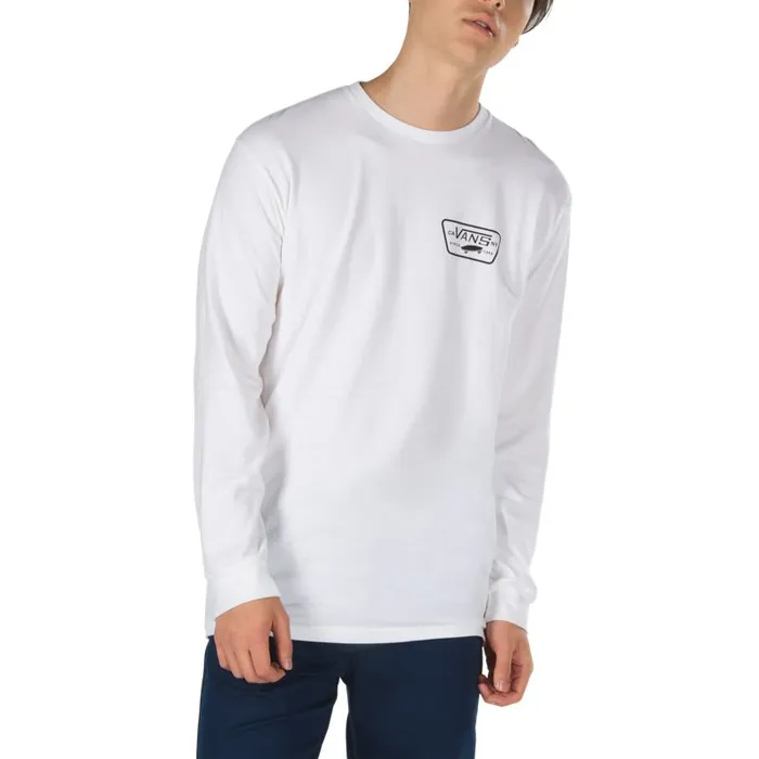 TShirts and Tanks Men Vans Full Patch Back Long Sleeve TShirt Whiteblack