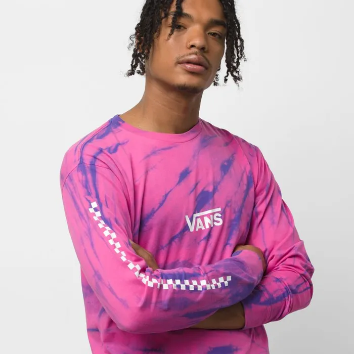 TShirts and Tanks Men Vans Tie Dye Checker Long Sleeve TShirt Fuchsia Purple Tie Dye TShirts and Tanks Men Vans Tie Dye Checker Long Sleeve TShirt Fuchsia Purple Tie Dye