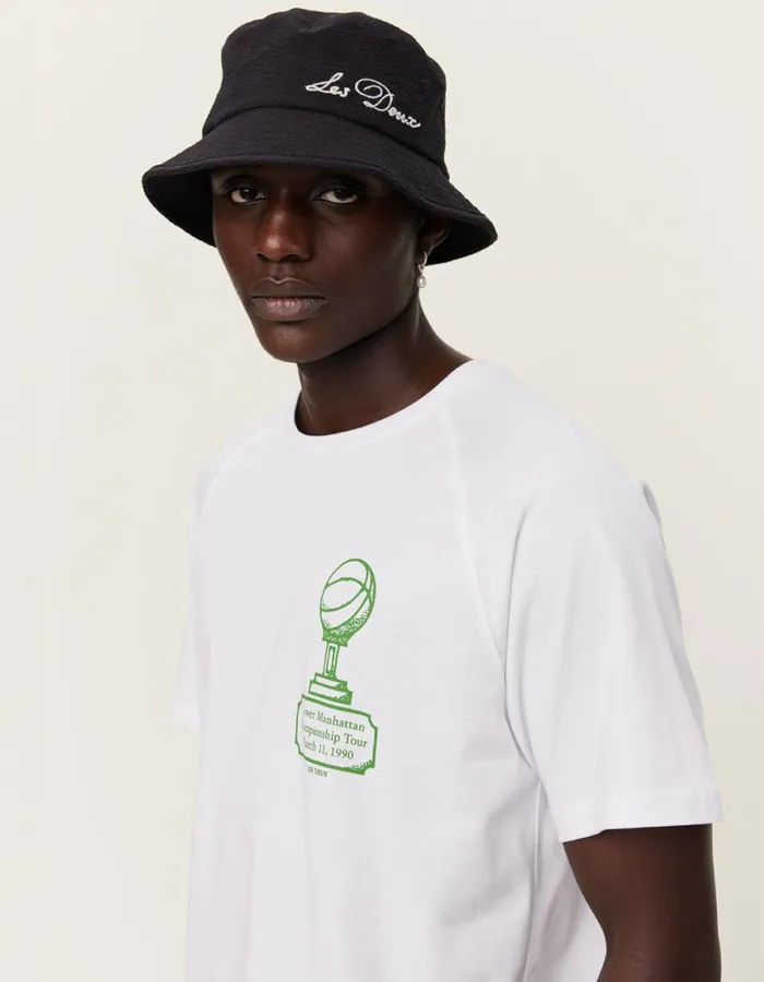 Tshirts Men Les Deux Tournament TShirt 8211 WhiteVintage Green