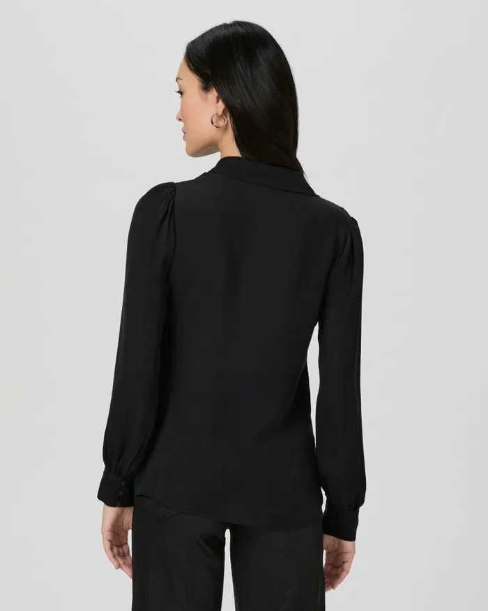 Tops and Blouses Women PAIGE Clairette Blouse 8211 Black Silk Tops and Blouses Women PAIGE Clairette Blouse 8211 Black Silk