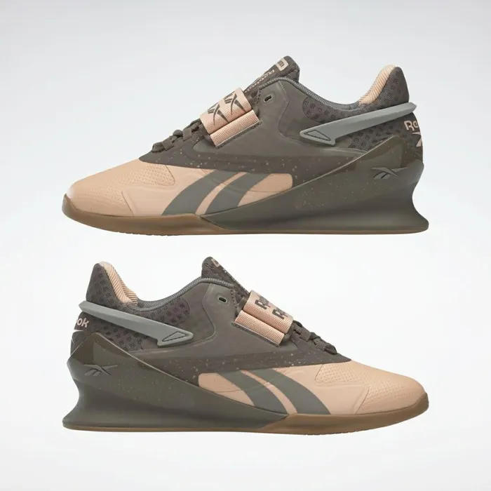 Training Shoes Womens Reebok Legacy Lifter II Weightlifting Shoes Aura Orange Boulder Grey Trek Grey