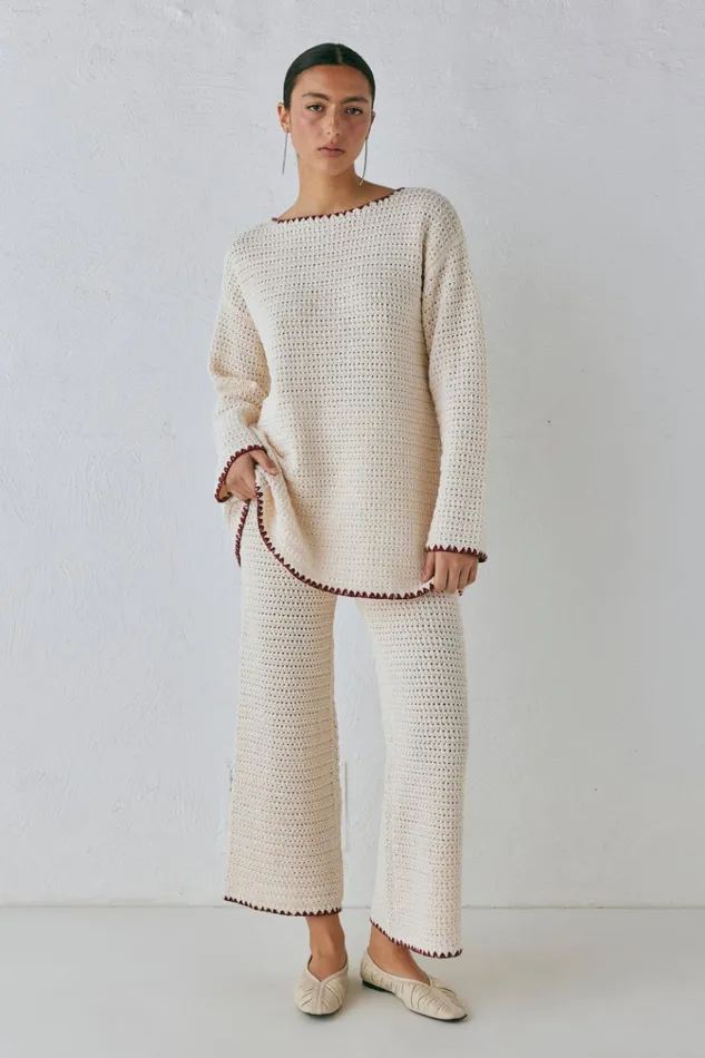 VRG GRL Sets Stella Knit Tunic Cream 8211 Women VRG GRL Sets Stella Knit Tunic Cream 8211 Women