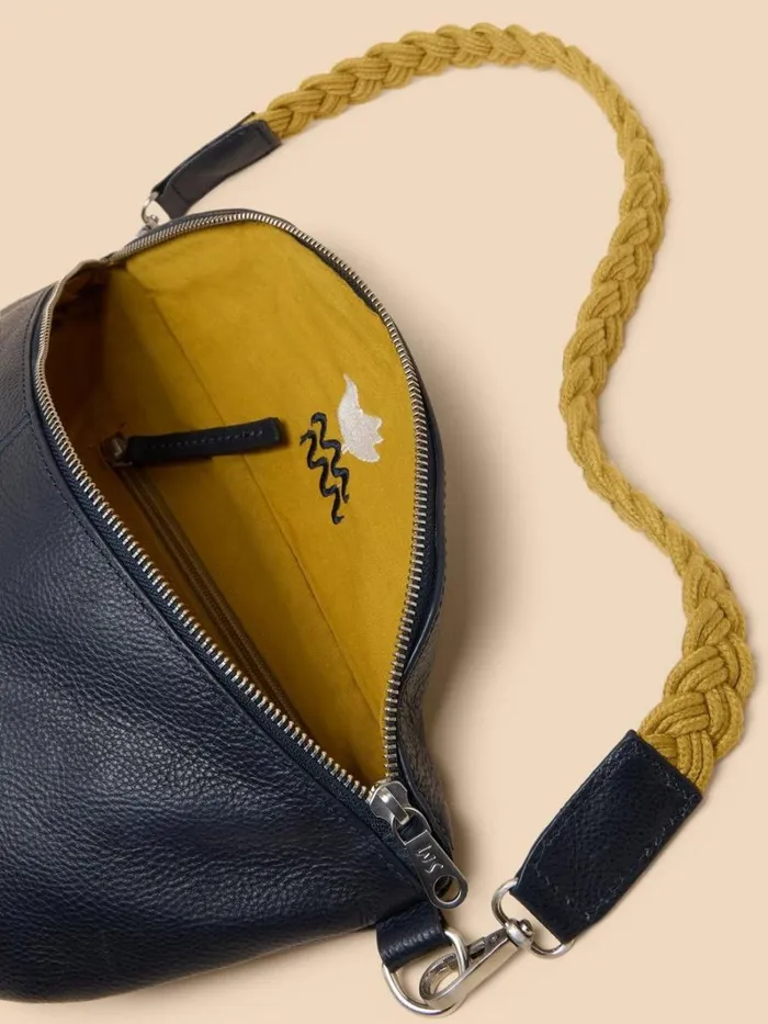 White Stuff BAGS and PURSES Sebby Leather Sling Bag Dark Navy 8211 Women