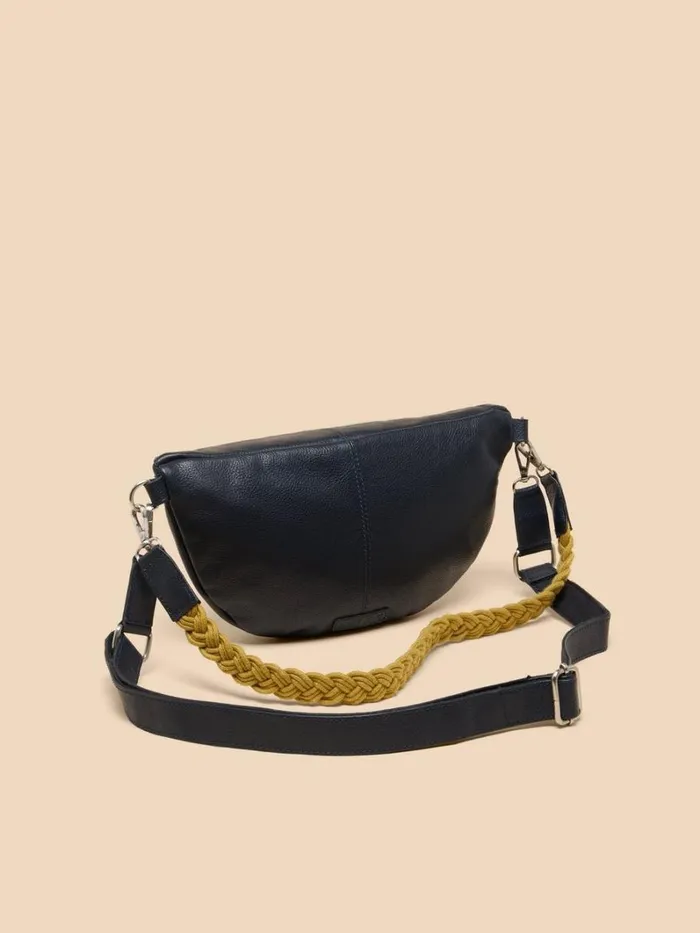 White Stuff BAGS and PURSES Sebby Leather Sling Bag Dark Navy 8211 Women