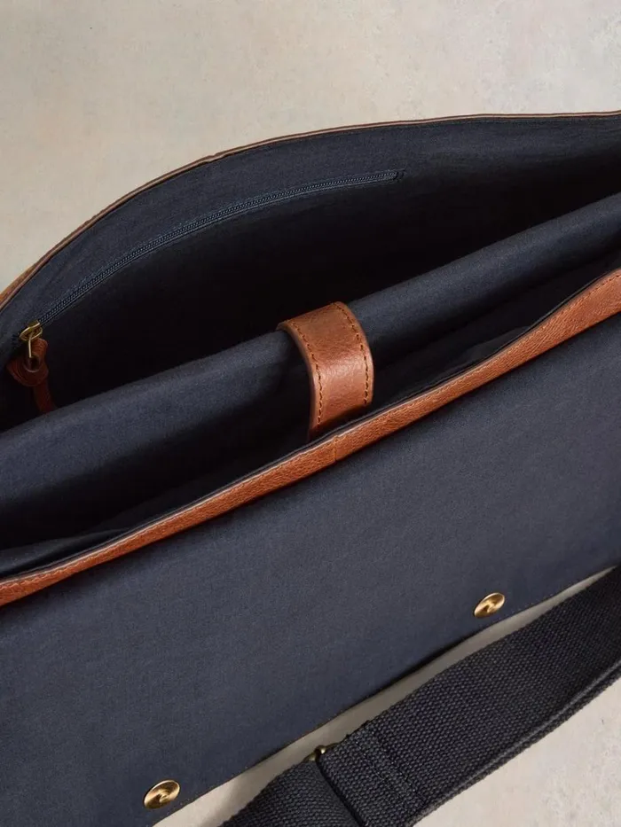 White Stuff BAGS Teddy Leather Messenger Bag Mid Tan 8211 Men