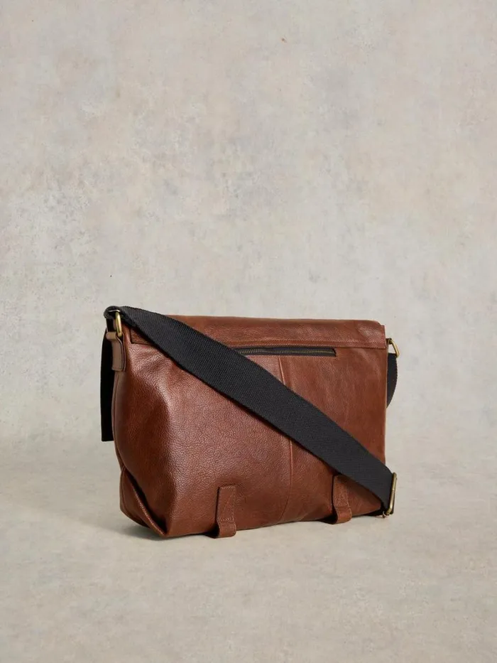 White Stuff BAGS Teddy Leather Messenger Bag Mid Tan 8211 Men