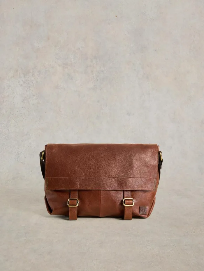 White Stuff BAGS Teddy Leather Messenger Bag Mid Tan 8211 Men